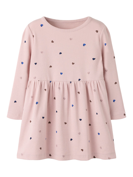 Name It Nutti - LS Dress - Burnished Lilac / Hearts
