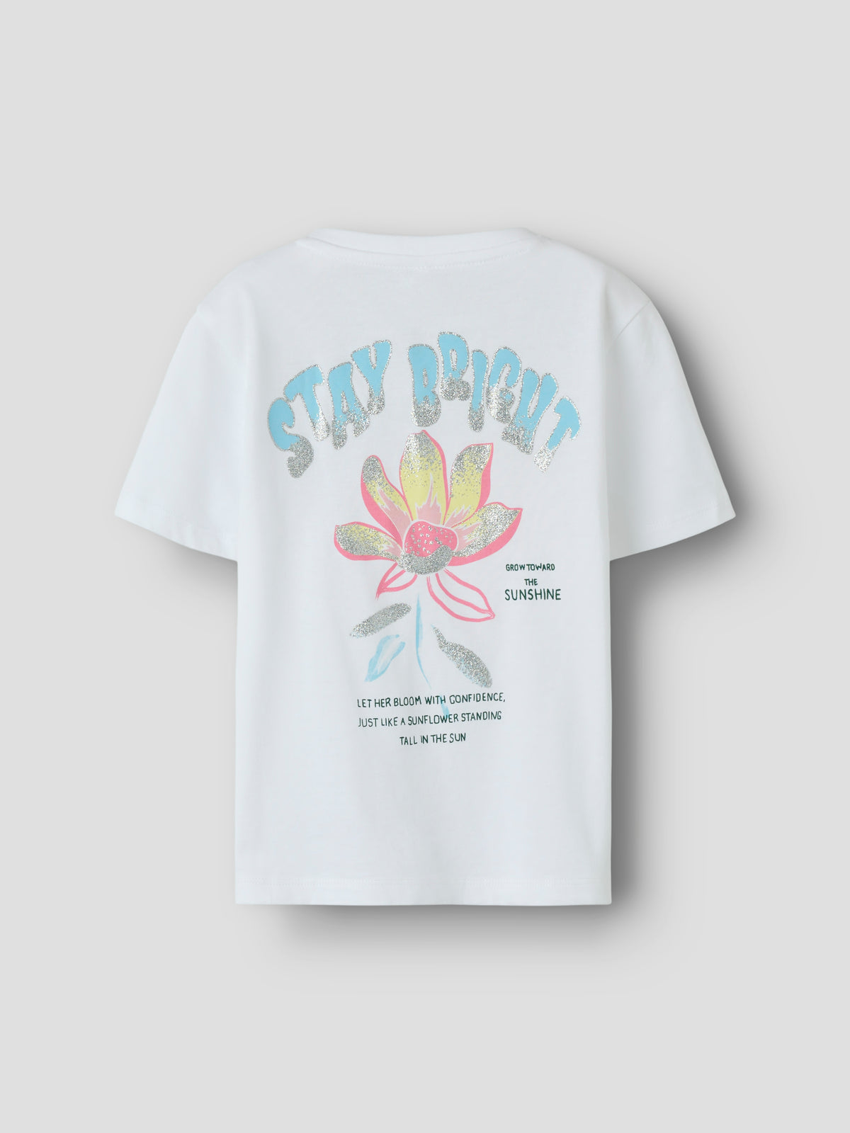 Name It Filina – T-shirt med Glimmerprint - Bright White