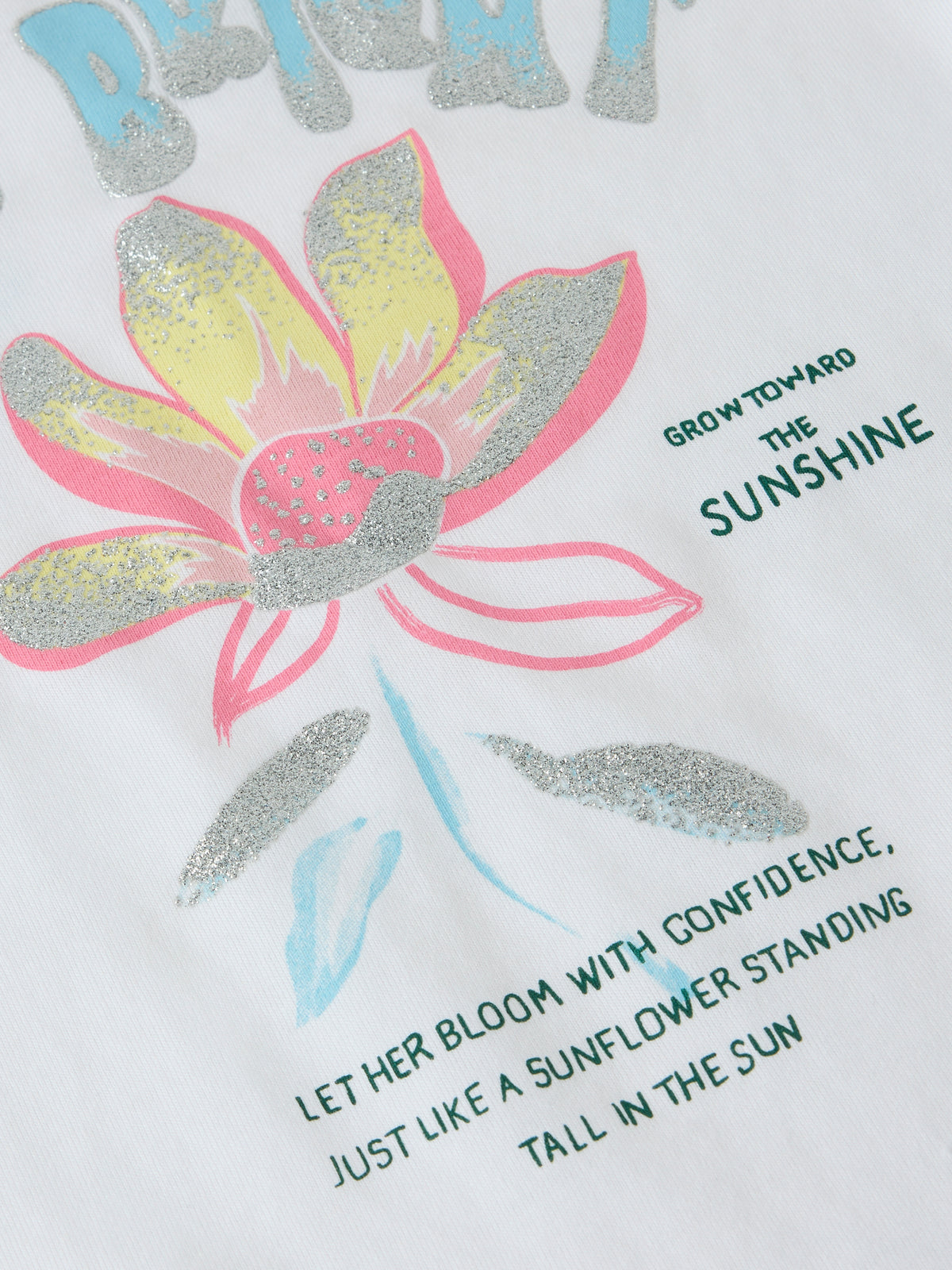 Name It Filina – T-shirt med Glimmerprint - Bright White