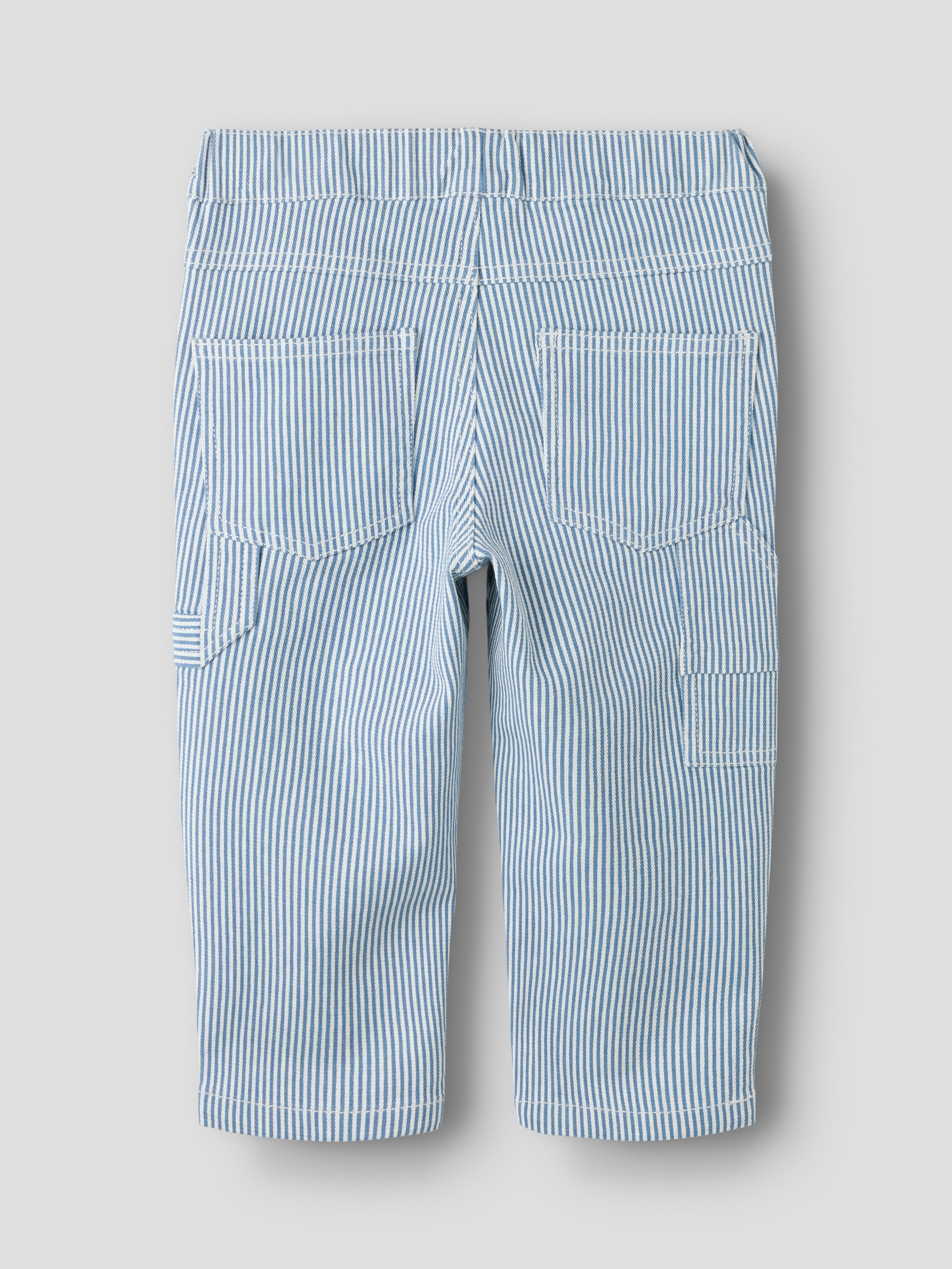 Name It Nola - Tap Stripe Pants - White/Moonlight Blue