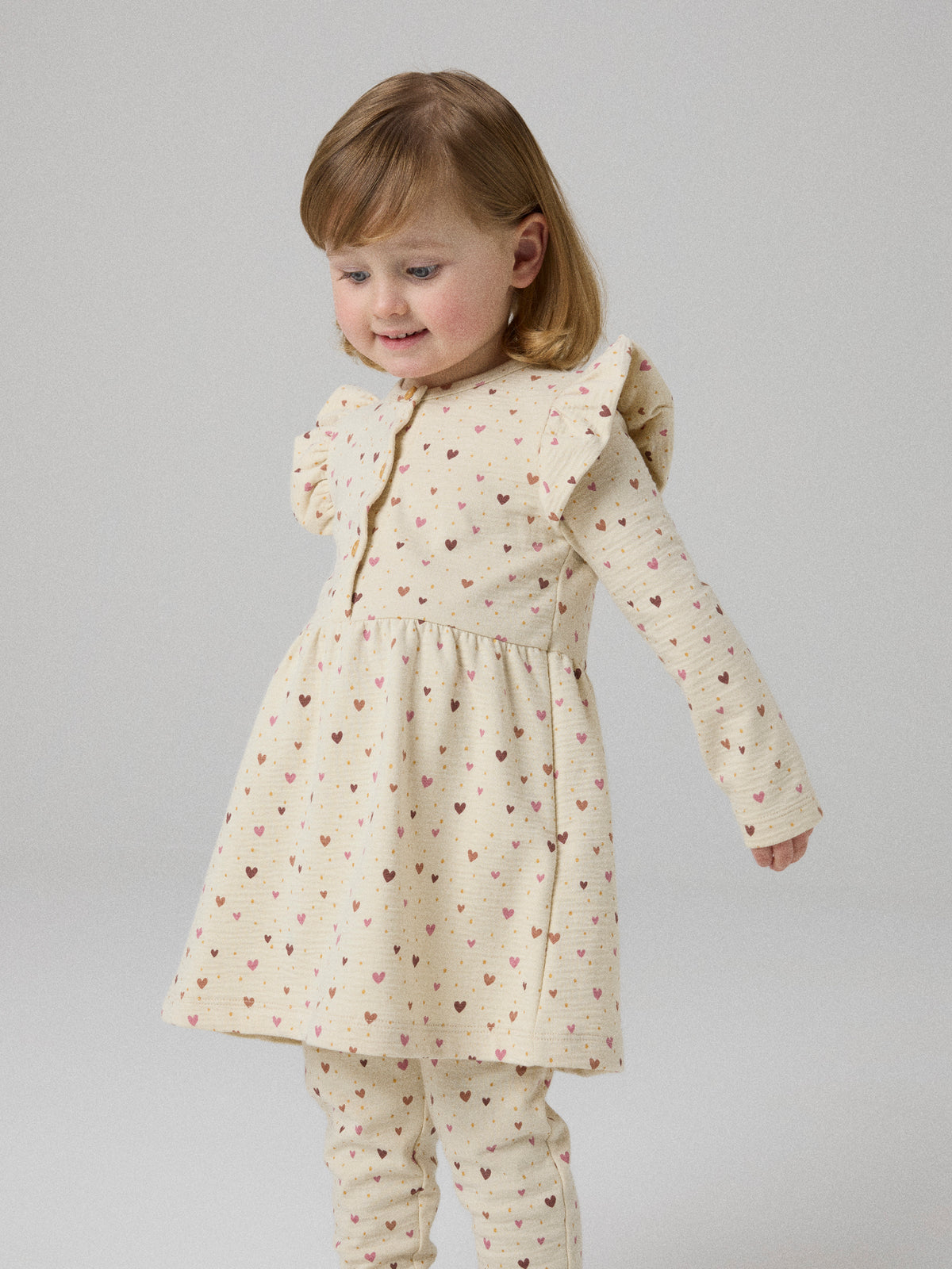 Name It Hayla - LS Light Swe Dress - Almond Milk