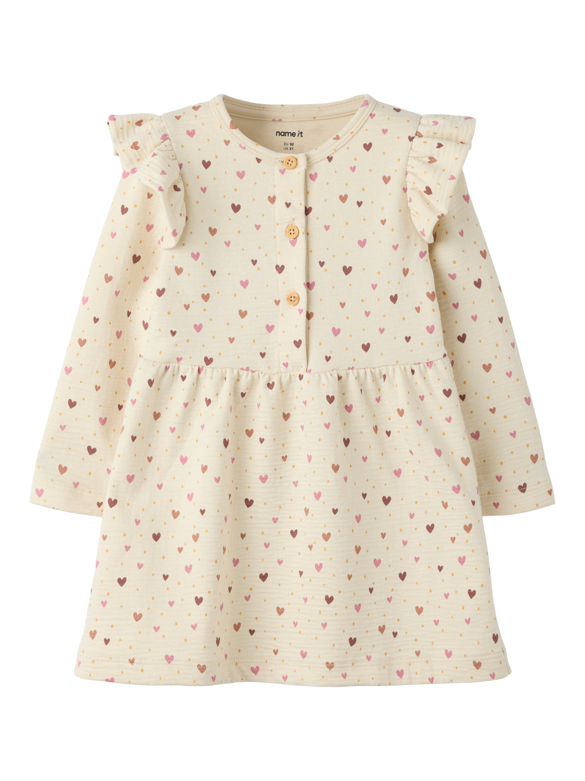 Name It Hayla - LS Light Swe Dress - Almond Milk