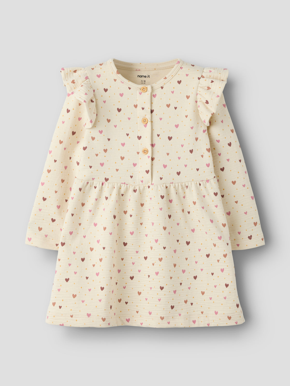 Name It Hayla - LS Light Swe Dress - Almond Milk