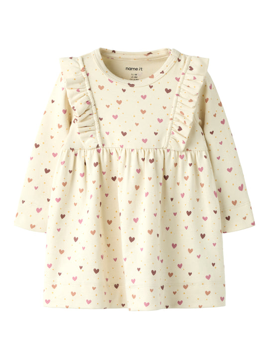 Name It Hayla - LS Dress - Almond Milk