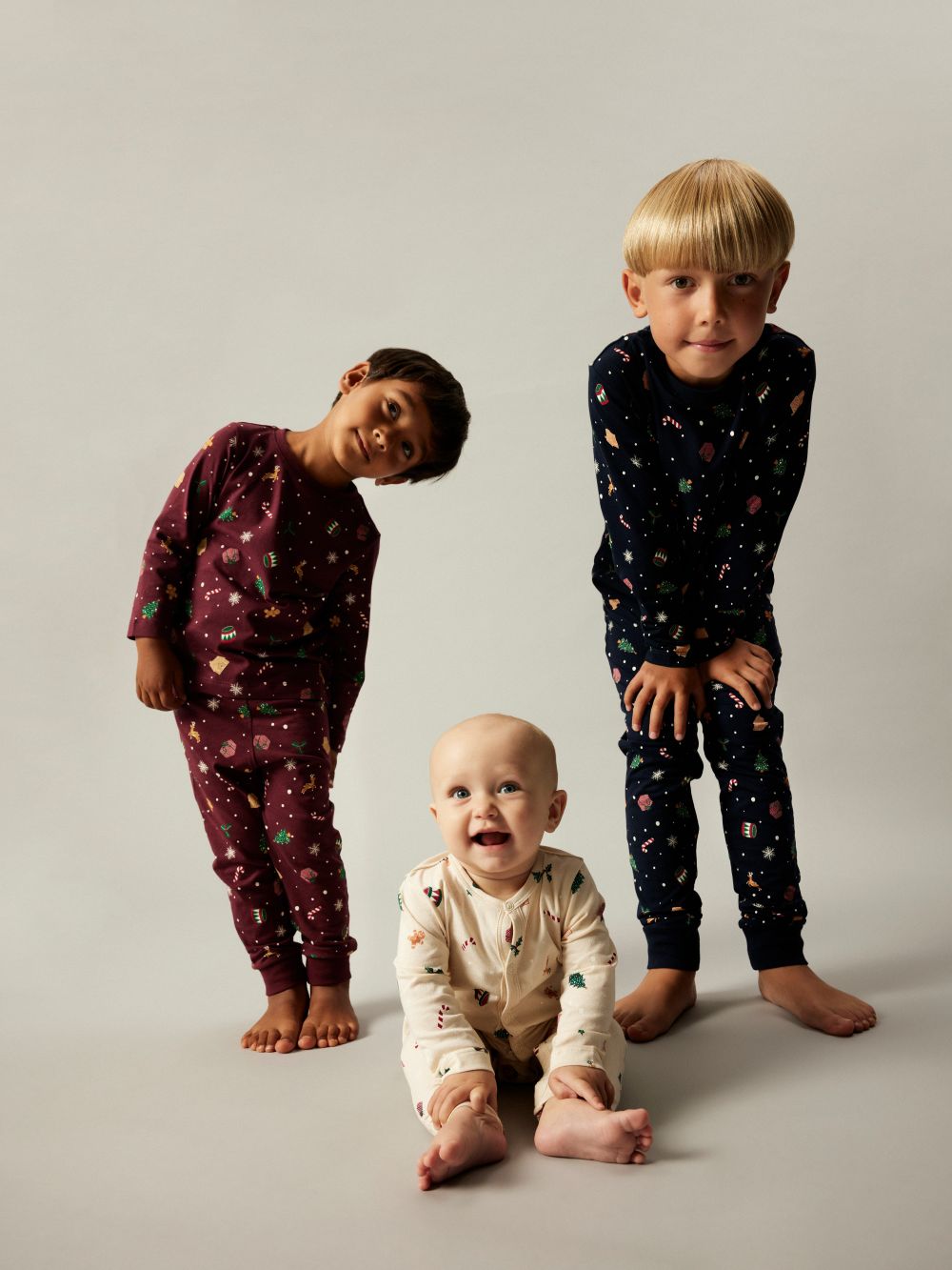 Name It Vismas Natdragt - Whitecap Gray/Xmas