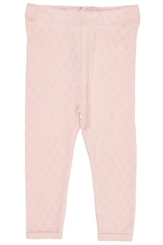 Copenhagen Colors Pointelle Heart Leggings - Dusty Rose