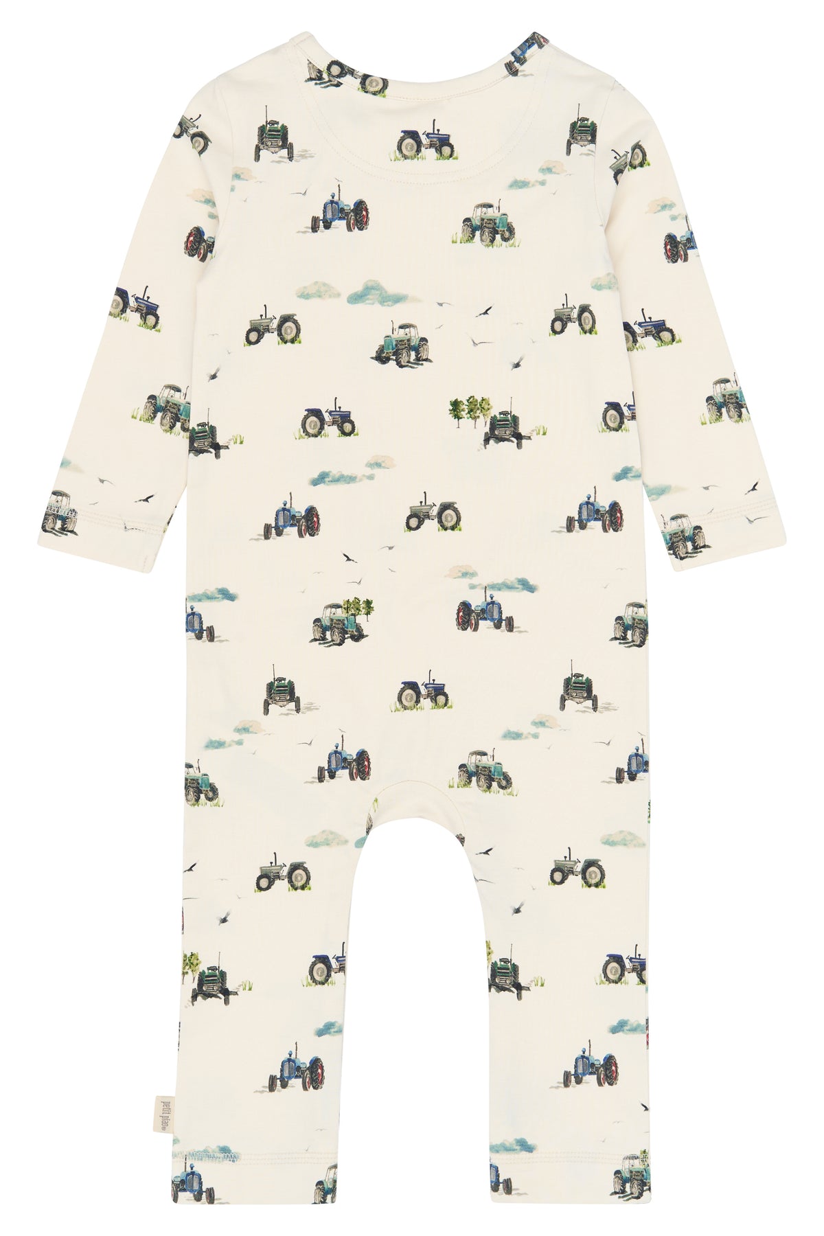Petit Piao Star - LS Jumpsuit - Eggnog / Tractor AOP