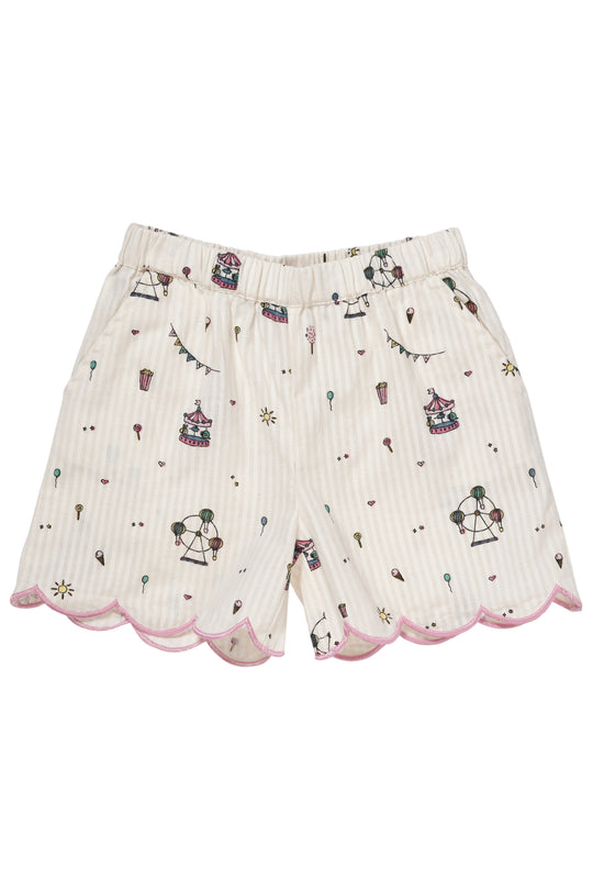 Copenhagen Colors Printet Shorts - Cream Tivoli Print