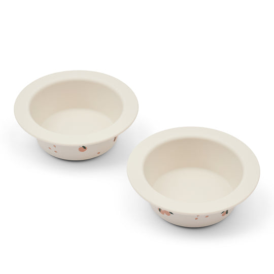 Liewood Peony Skridsikker skål - 2 pak - Peach / Sea shell
