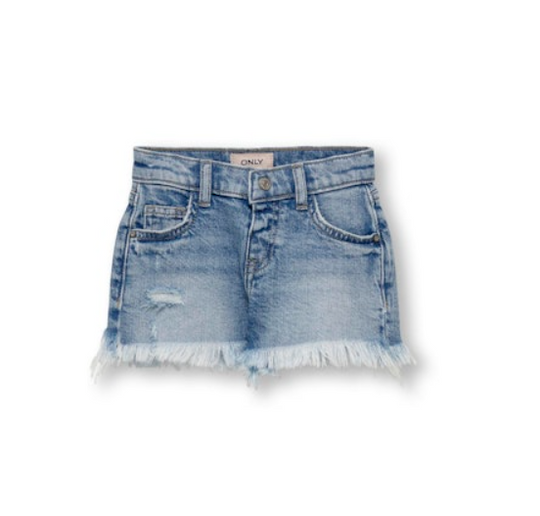 Only Mini Robyn Vintage Denim Shorts - Light Blue Denim
