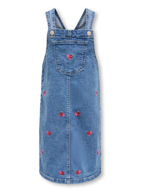 Only Mini Klara Heart Spencer Dress - Light Blue Denim