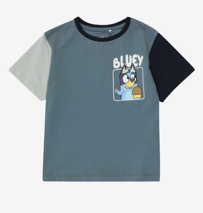 Name It Marmar Bluey SS Top - Blue Mirage