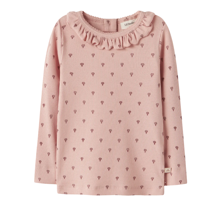 Lil Atelier Gago Kis Slim Top - Cameo Rose/Air Balloon