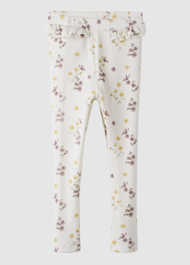 Lil Atelier Gavo Efi Slim Leggings NOOS - Coconut Milk/Flower Mix