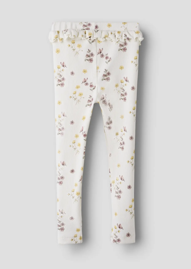 Lil Atelier Gavo Efi Slim Leggings NOOS - Coconut Milk/Flower Mix