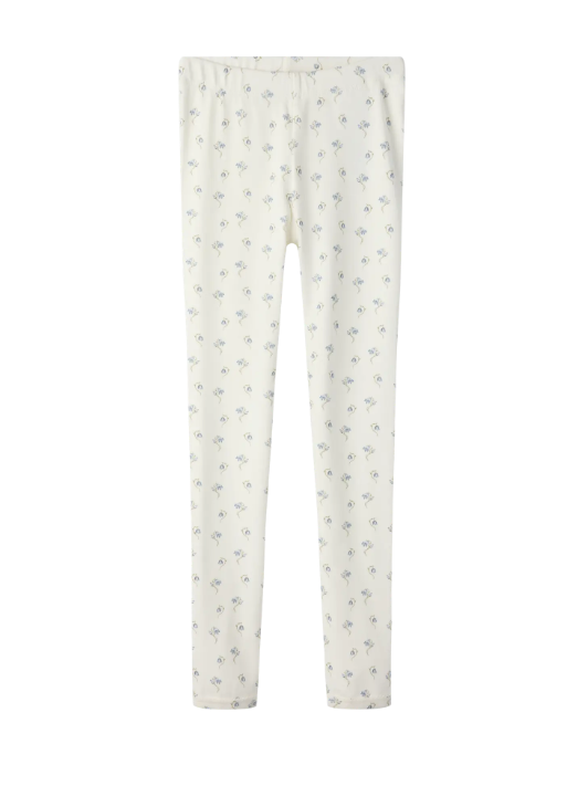 Lil Atelier Gayo Sag Slim Leggings - Coconut Milk/Bell Flower