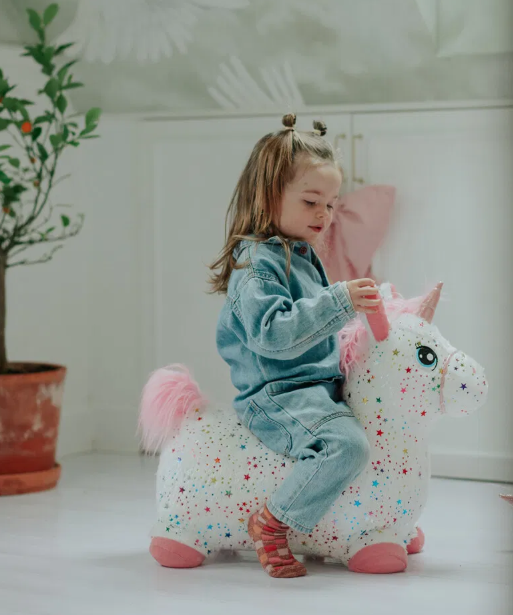 DR - Hoppe Dyr - Enhjørning med pink hår