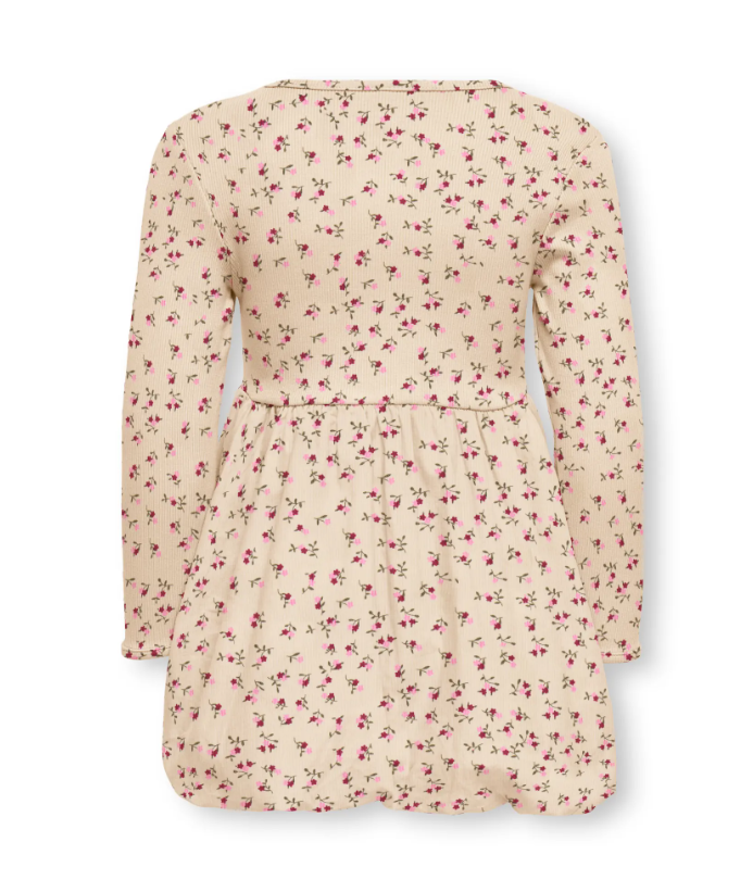 Only Mini Trinny Life LS Bal Dress - Whitecap Gray Sia Open Ditsy