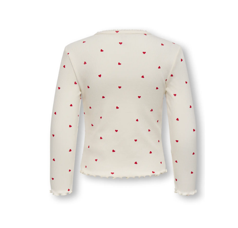 Only Mini Trinny Life LS Top - Tofu Heart