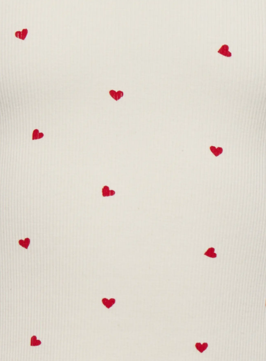 Only Mini Trinny Life LS Top - Tofu Heart