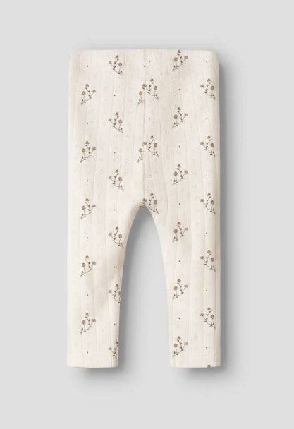Lil Atelier Rachello Ria Slim Leggings - Coconut Milk/Flower