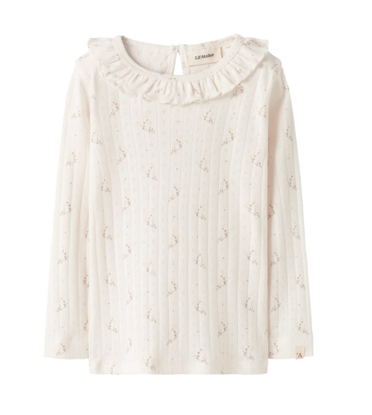 Lil Atelier Rachello Ria Slim Top - Coconut Milk/Flower