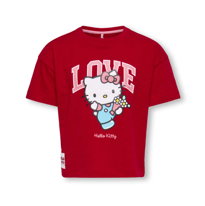 Only Mini Kitty Life SS Loose Tee - Barbados Cherry Love