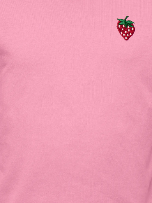 Only Mini Vega Life SS emb Tee - Cashmere Rose EMB Strawberry