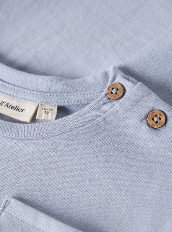 Lil Atelier Dolan SS Loose Top - Zen Blue
