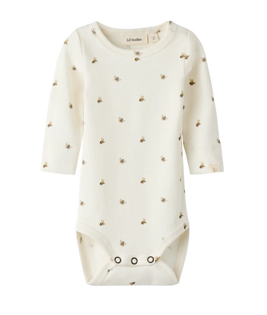 Lil Atelier Gayo Gus LS Slim Body - Coconut Milk/Bee