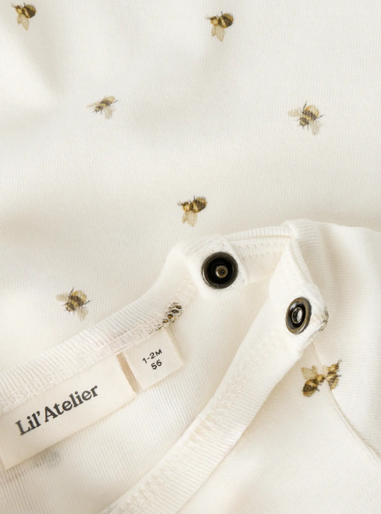 Lil Atelier Gayo Gus LS Slim Body - Coconut Milk/Bee