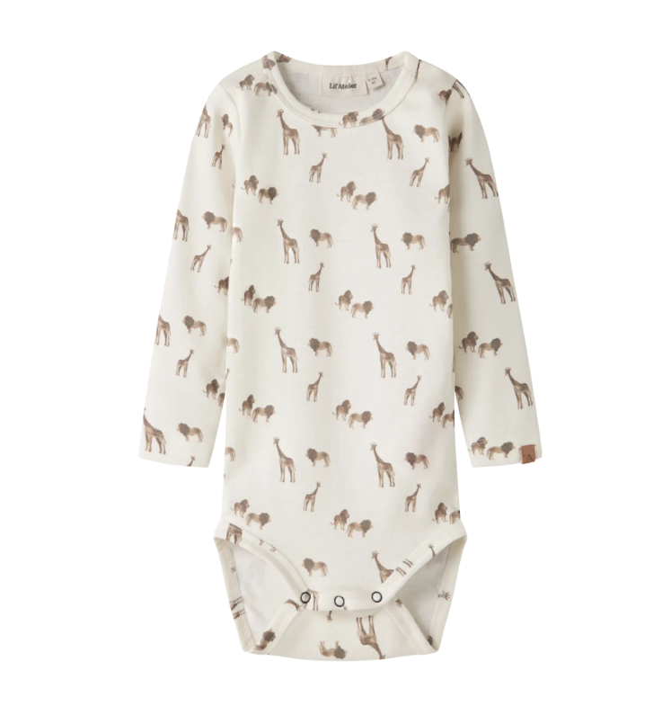 Lil Atelier Layo Geu LS Slim Body - Coconut Milk/Lion