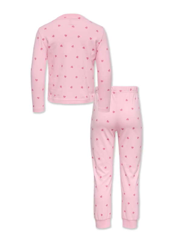 Only Mini Rila Nightwear - Romance Rose Pant AOP Heart/Cashmere Rose