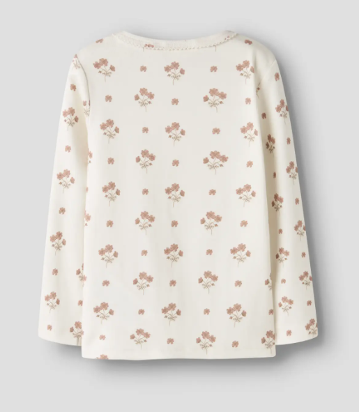 Lil Atelier Layo Sig LS Slim Top - Coconut Milk/Pink