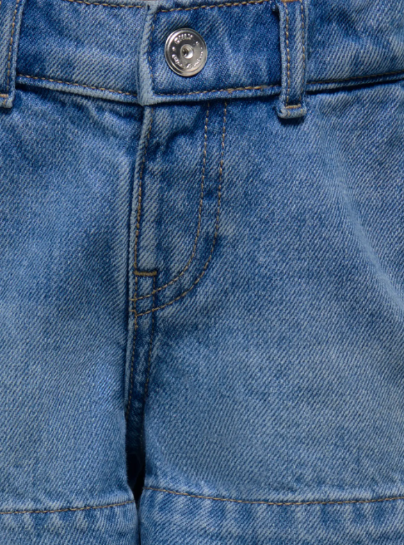 Only Mini Comet Heart Wide Denim Shorts - Medium Blue Denim/Heart