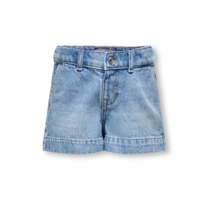 Only Mini Comet Wide Denim Shorts - Light Blue Denim