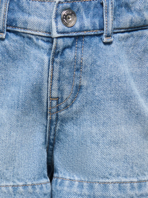 Only Mini Comet Wide Denim Shorts - Light Blue Denim