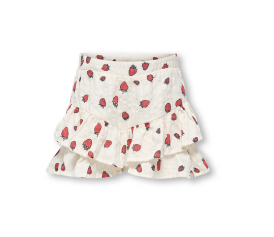Only Mini Fina Cerise Frill Skort - Tofu Strawberry