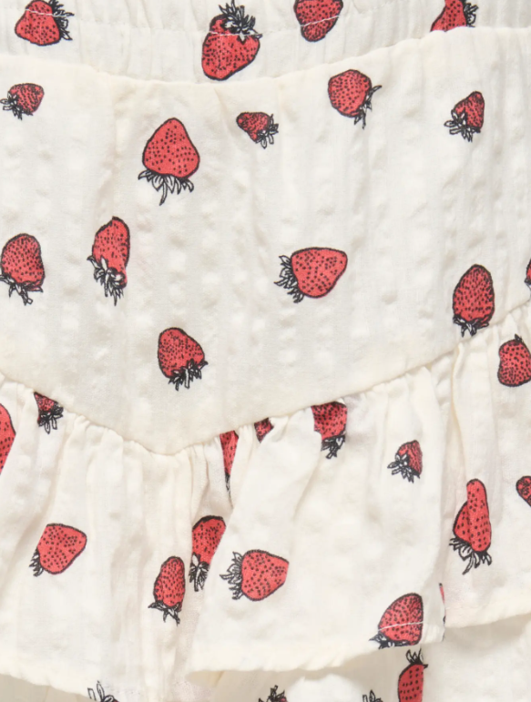 Only Mini Fina Cerise Frill Skort - Tofu Strawberry