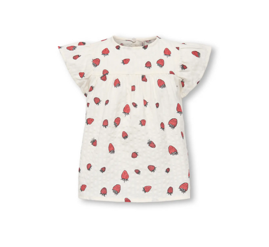 Only Mini Fina Cerise SS Top - Tofu Strawberry