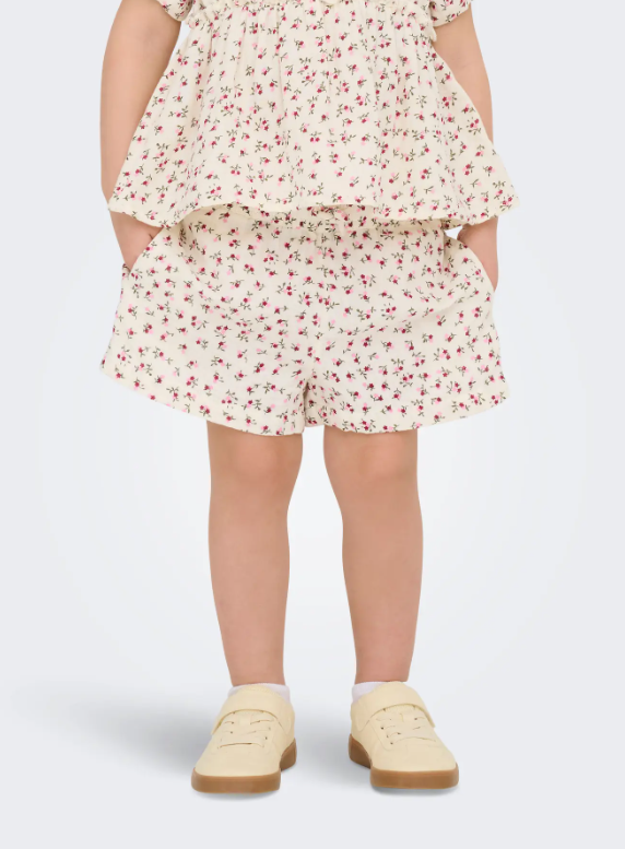 Only Mini Thyra Life Shorts - Tofu Ditsy Flower