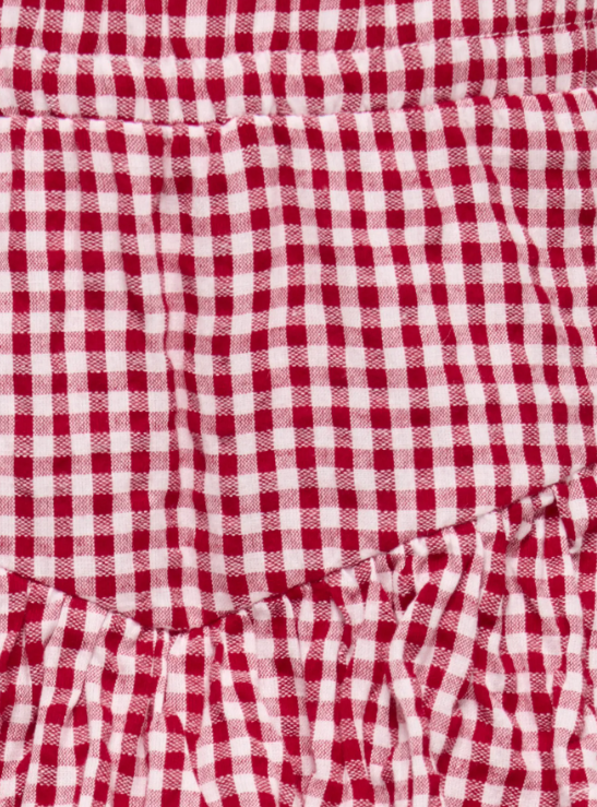 Only Mini Fina Cerise Frill Skort - Barbados Cherry Check