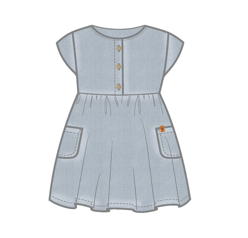 Lil Atelier Frances SS Dress - Light Blue Denim
