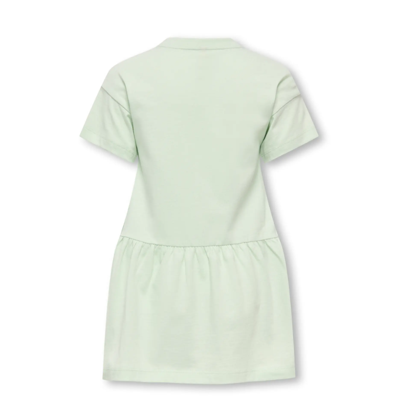 Only Mini Maiken Life SS Dress - Green Lily/Strawberry