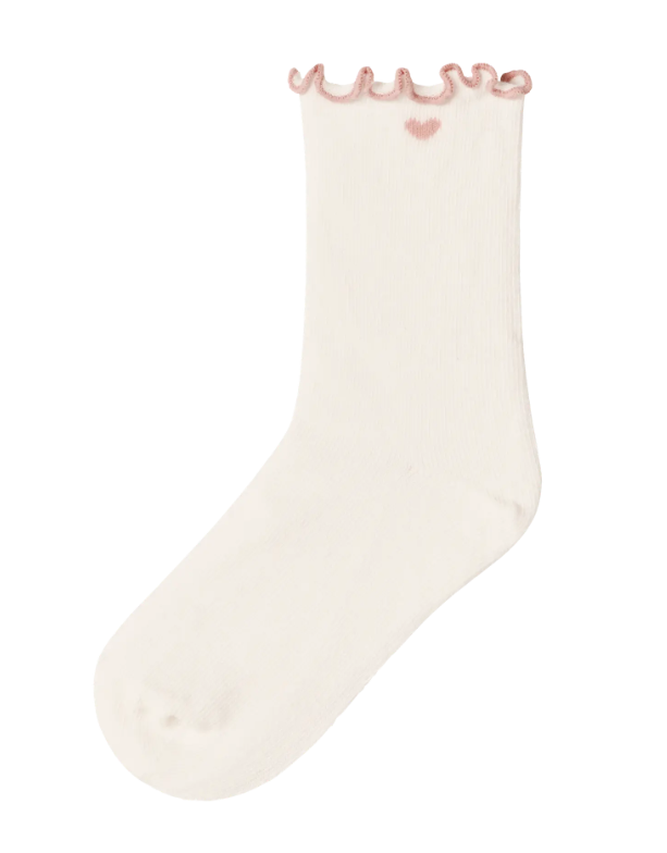 Lil Atelier Fiducia Socks - Coconut Milk/Misty Rose