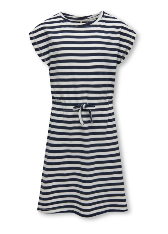 Only Mini May Life SS Dress - Navy Blazer/Cloud Dancer