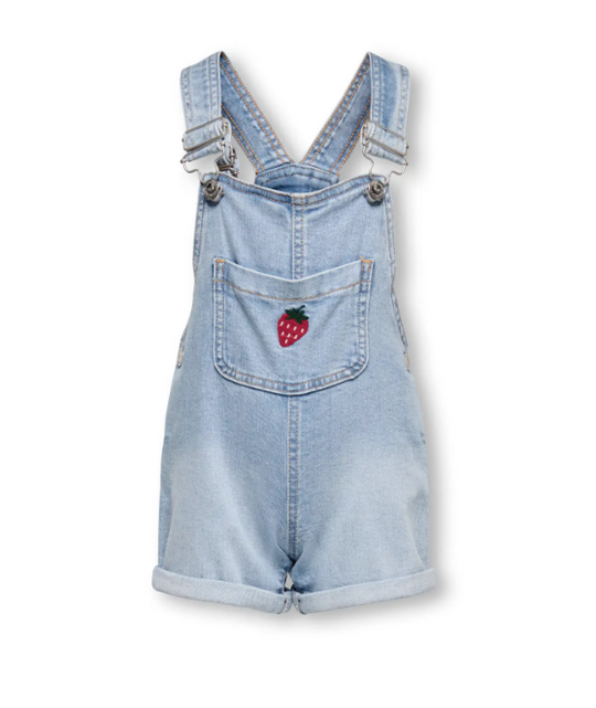 Only Mini Lucy Berry Overall Shorts - Light Blue Denim