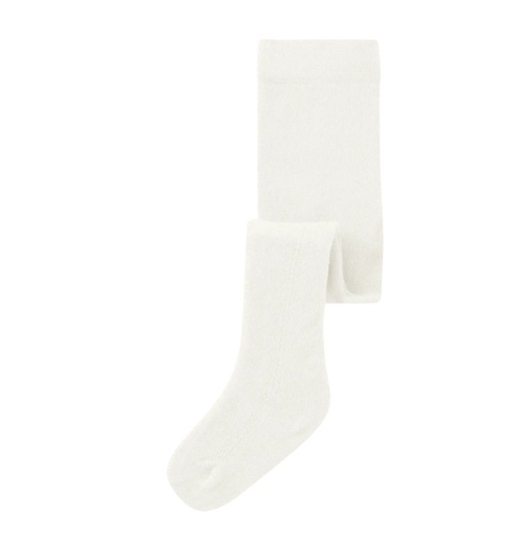 Lil Atelier Ilso Pointelle Strømpebukser - Coconut Milk