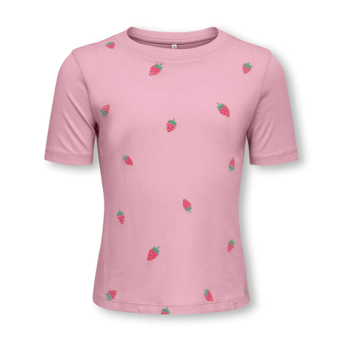 Only Mini Beate SS Tee - Romance Rose Strawberry