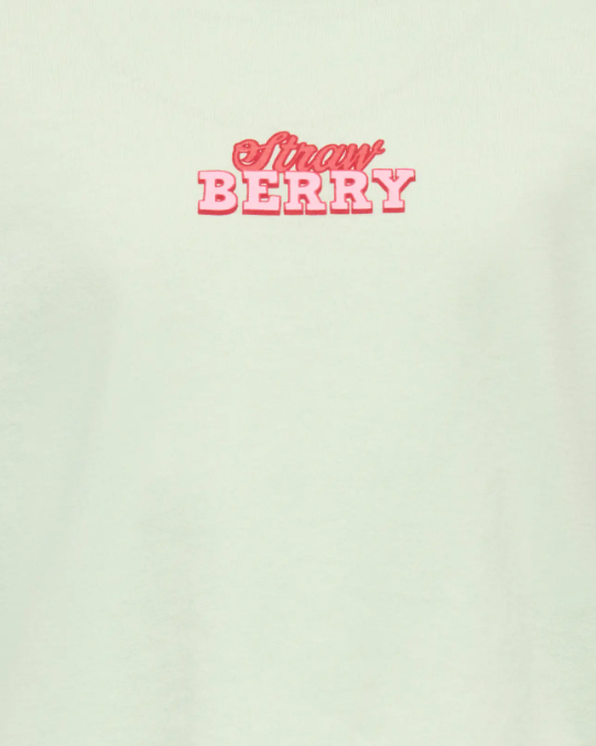 Only Mini Belinda Life SS Tee - Green Lily Strawberry